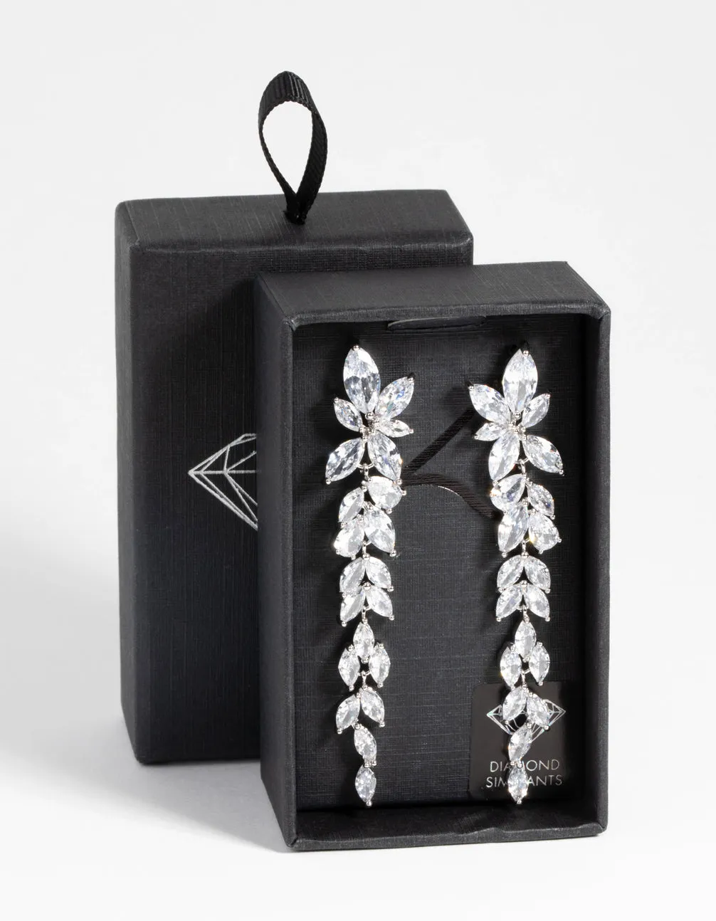 Silver Diamond Simulant Drop Earrings sold by lovisa product image thumbnail 3