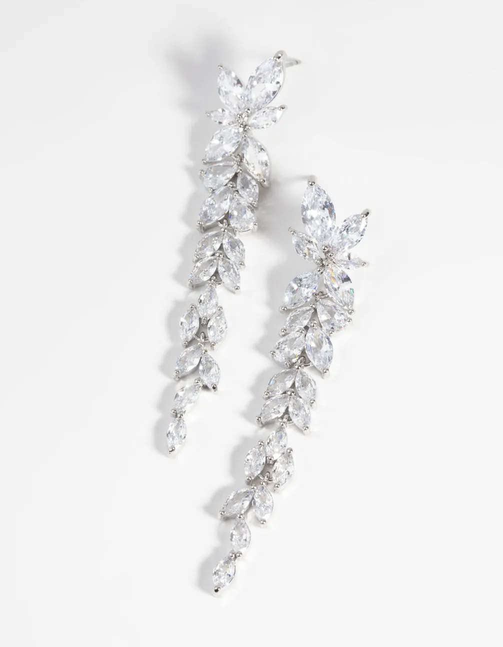 Silver Diamond Simulant Drop Earrings sold by lovisa