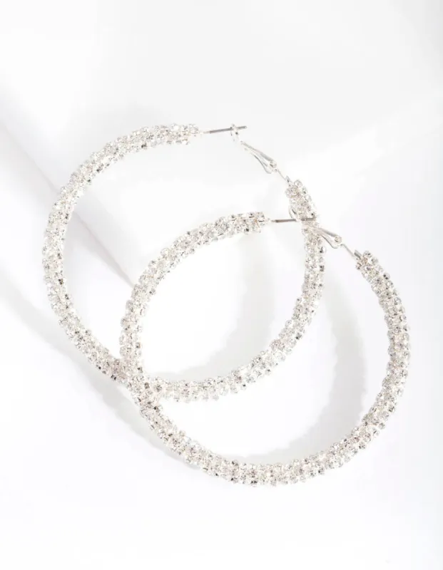 Diamante Hoop Earrings sold by lovisa