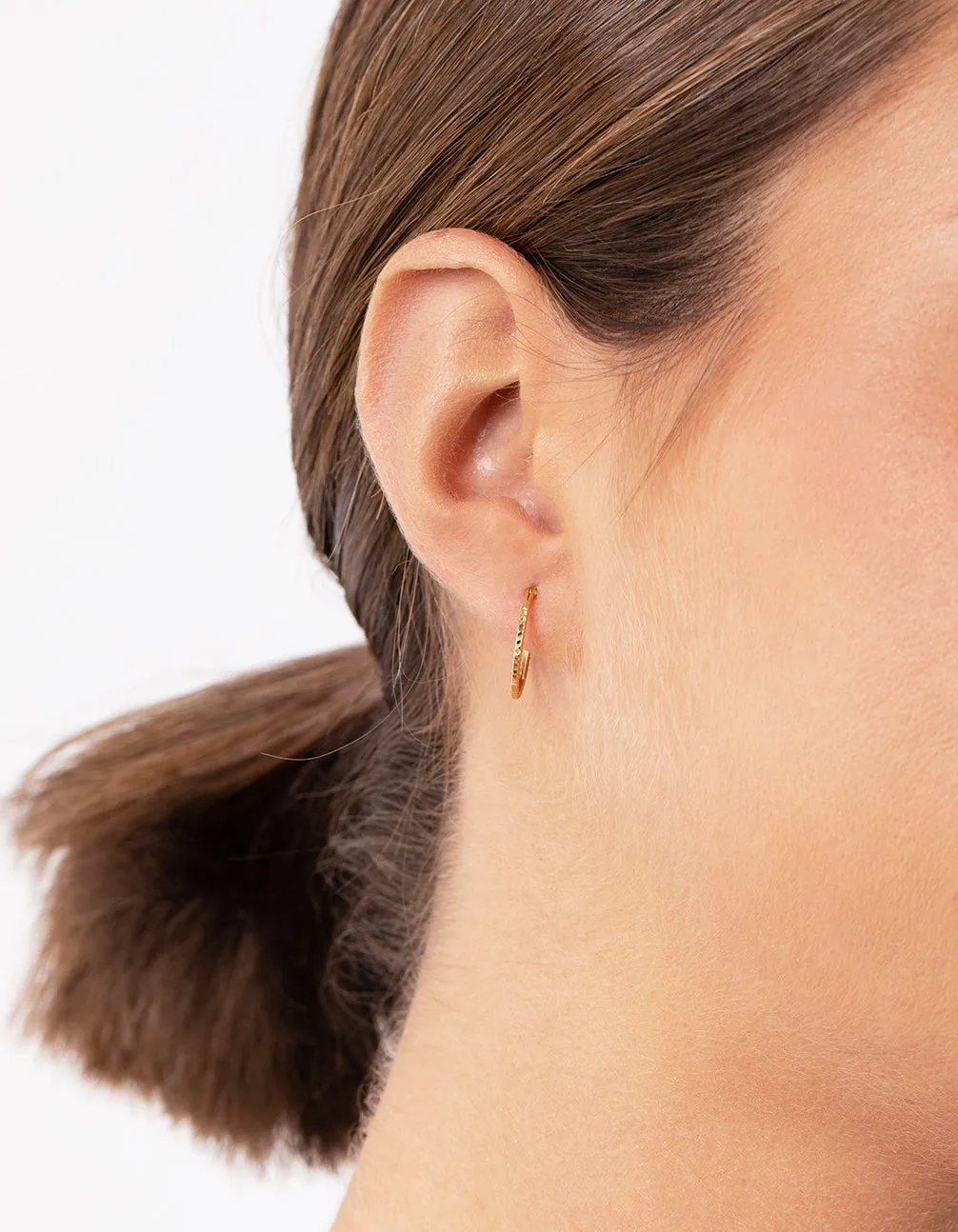 Gold Plated Sterling Silver Diamond Cut 16mm Hoop Earrings sold by lovisa product image thumbnail 3