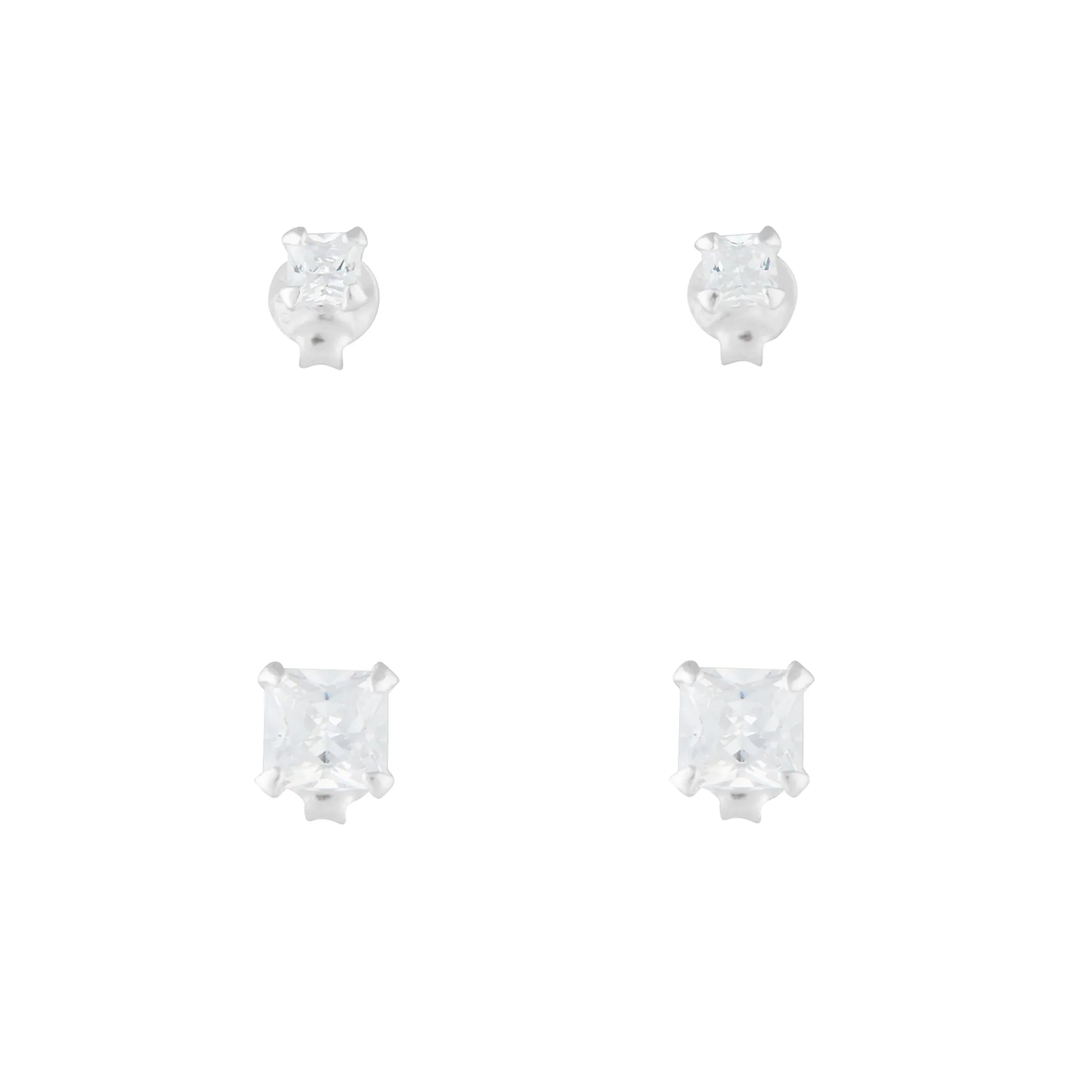 Sterling Silver Square Cubic Zirconia Studs sold by lovisa