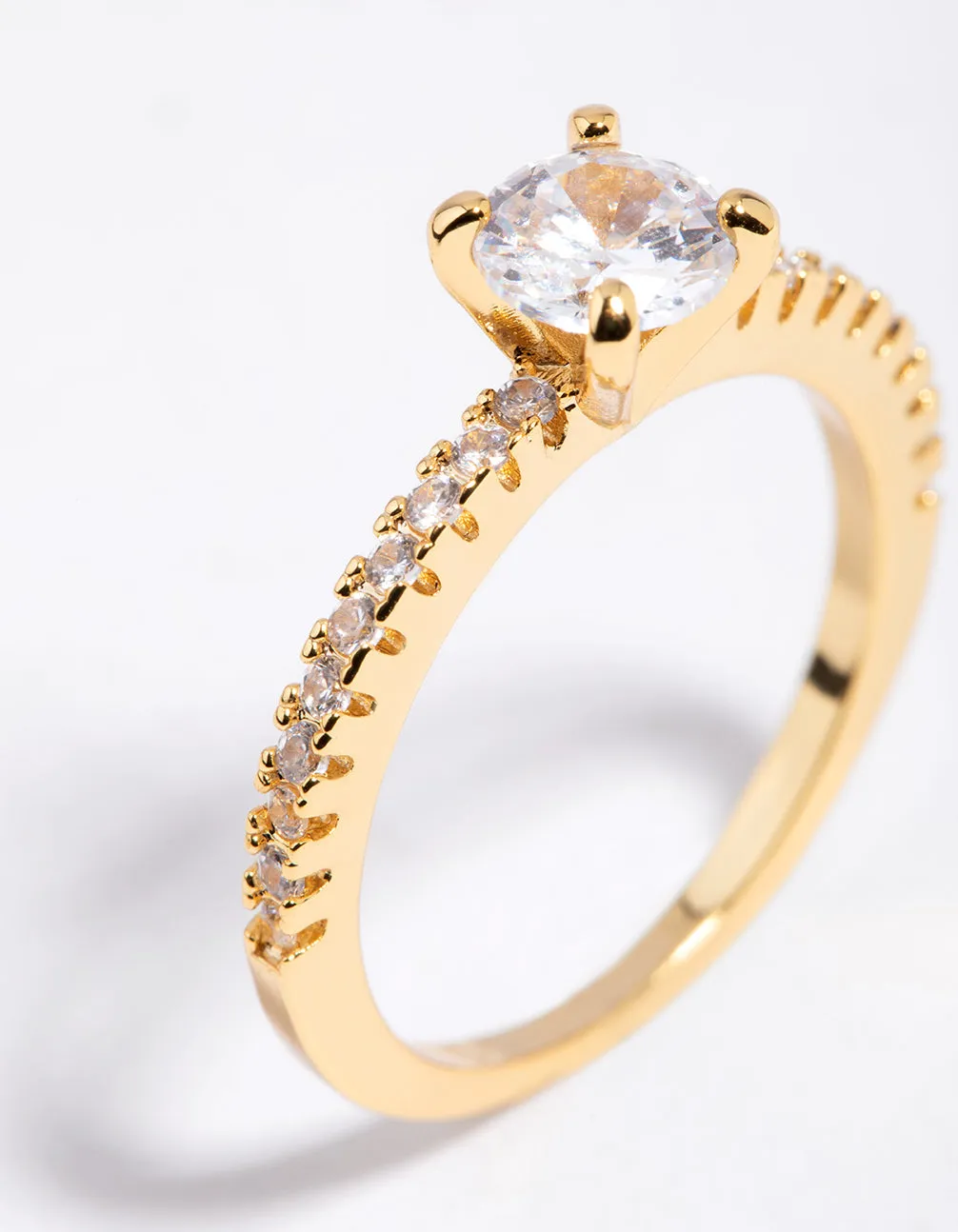 Gold Plated Cubic Zirconia Textured Ring sold by lovisa