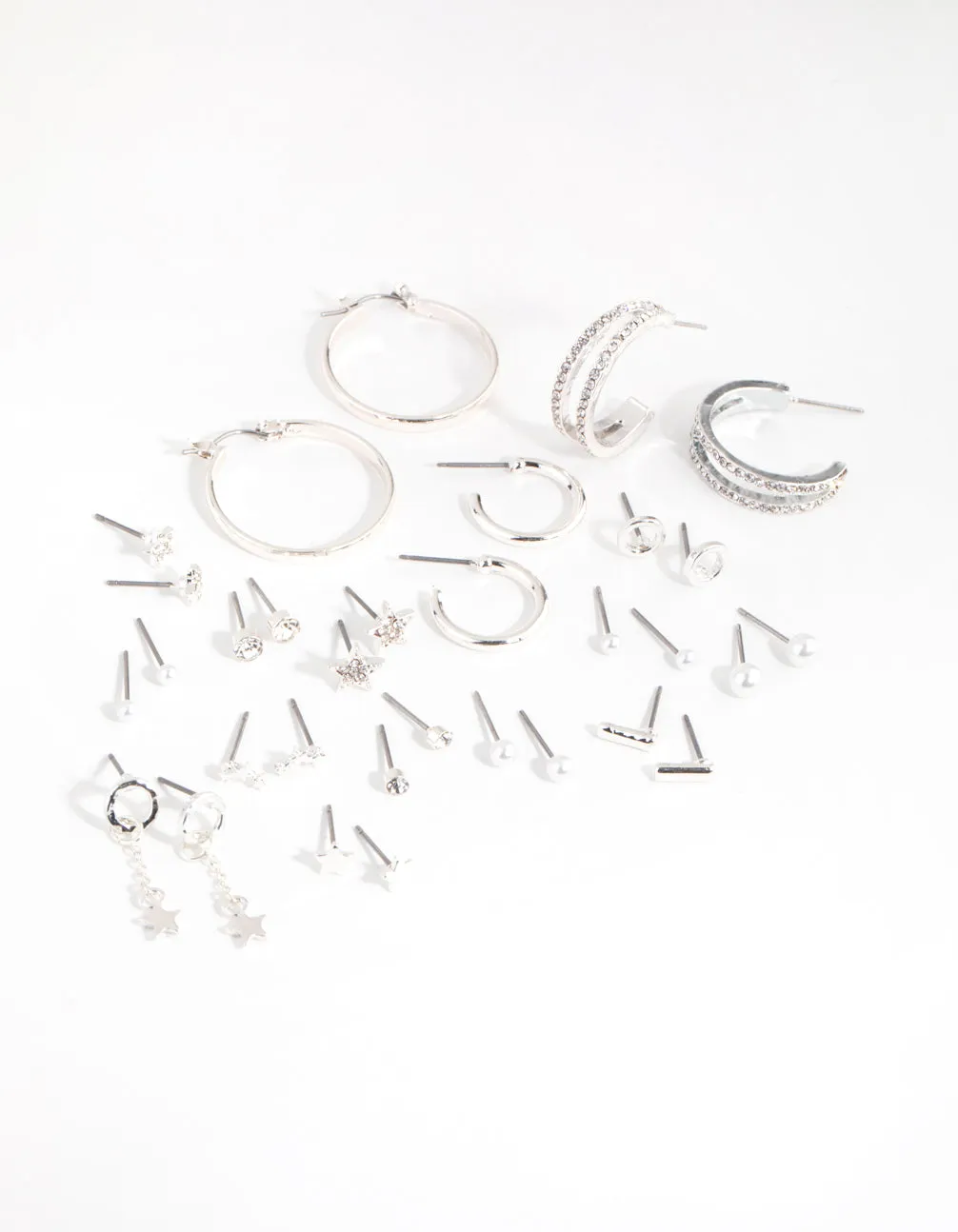 Silver Star Stud & Hoop 16-Pack Earring sold by lovisa