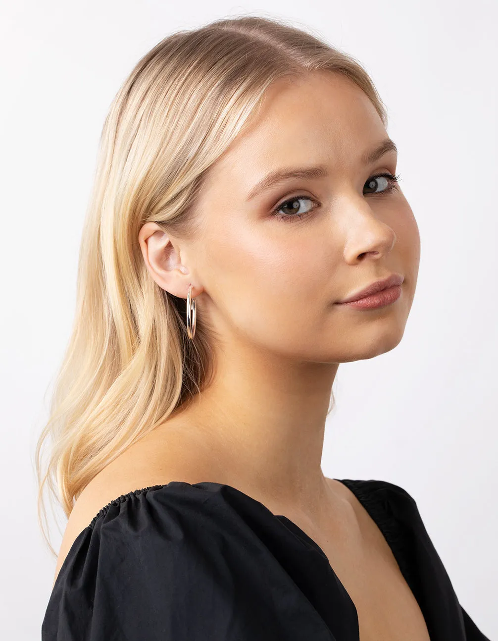 Sterling Silver Thick Hoop Earrings 30MM sold by lovisa product image thumbnail 3