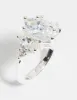 Silver Cubic Zirconia Navette Ring sold by lovisa