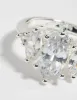 Silver Cubic Zirconia Navette Ring sold by lovisa