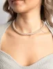 Rose Gold Diamante Tube Necklace sold by lovisa