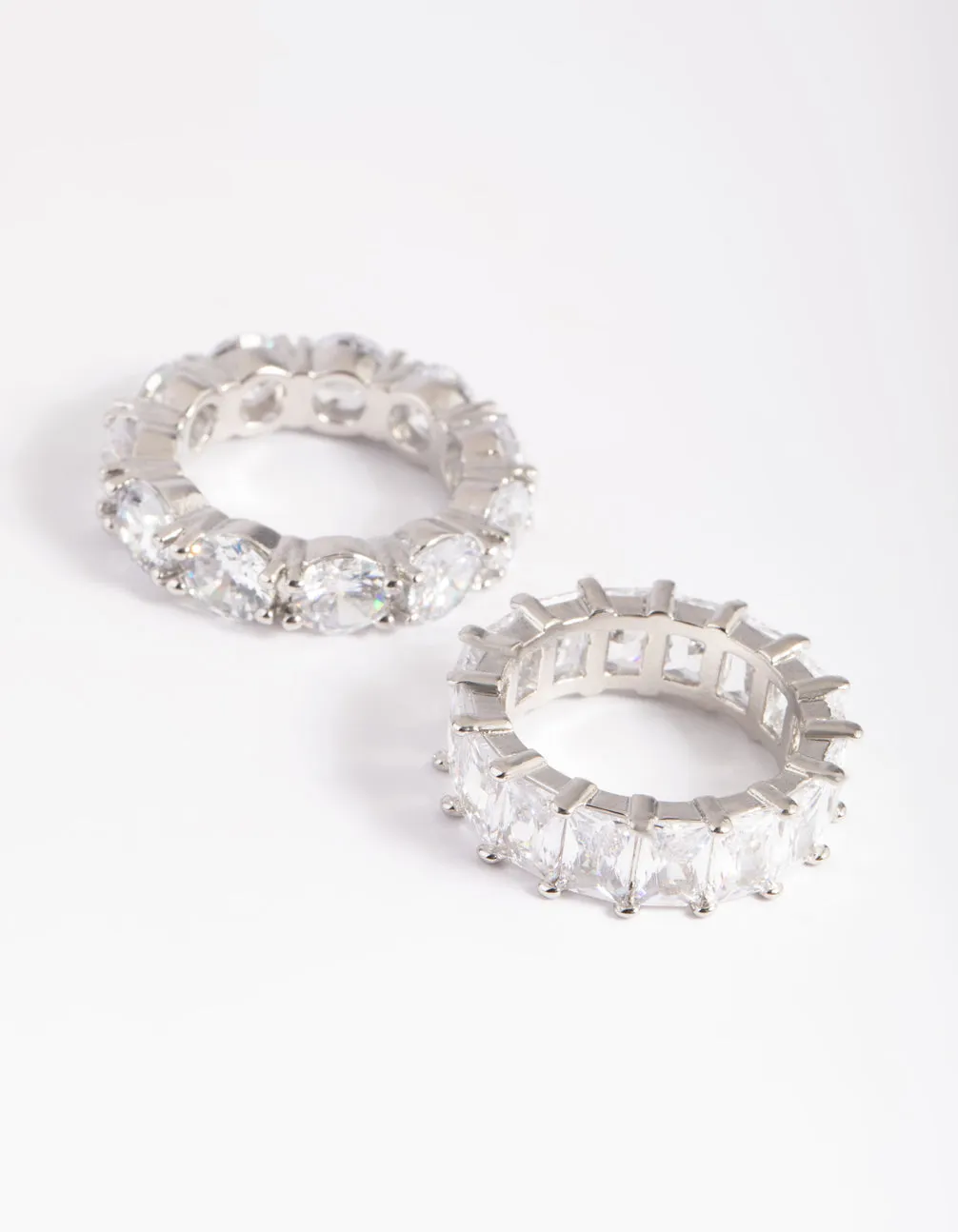 Silver Cubic Zirconia Baguette Ring Stack Pack sold by lovisa product image thumbnail 3