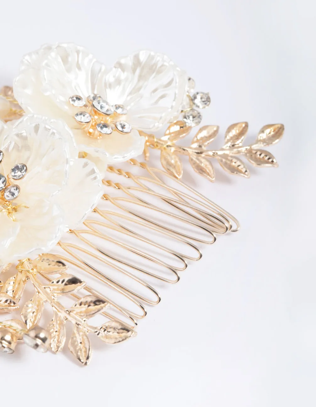 Gold Pearlised Flower Comb sold by lovisa product image thumbnail 3