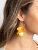 Matte Yellow Flower Hoop Earrings sold by lovisa