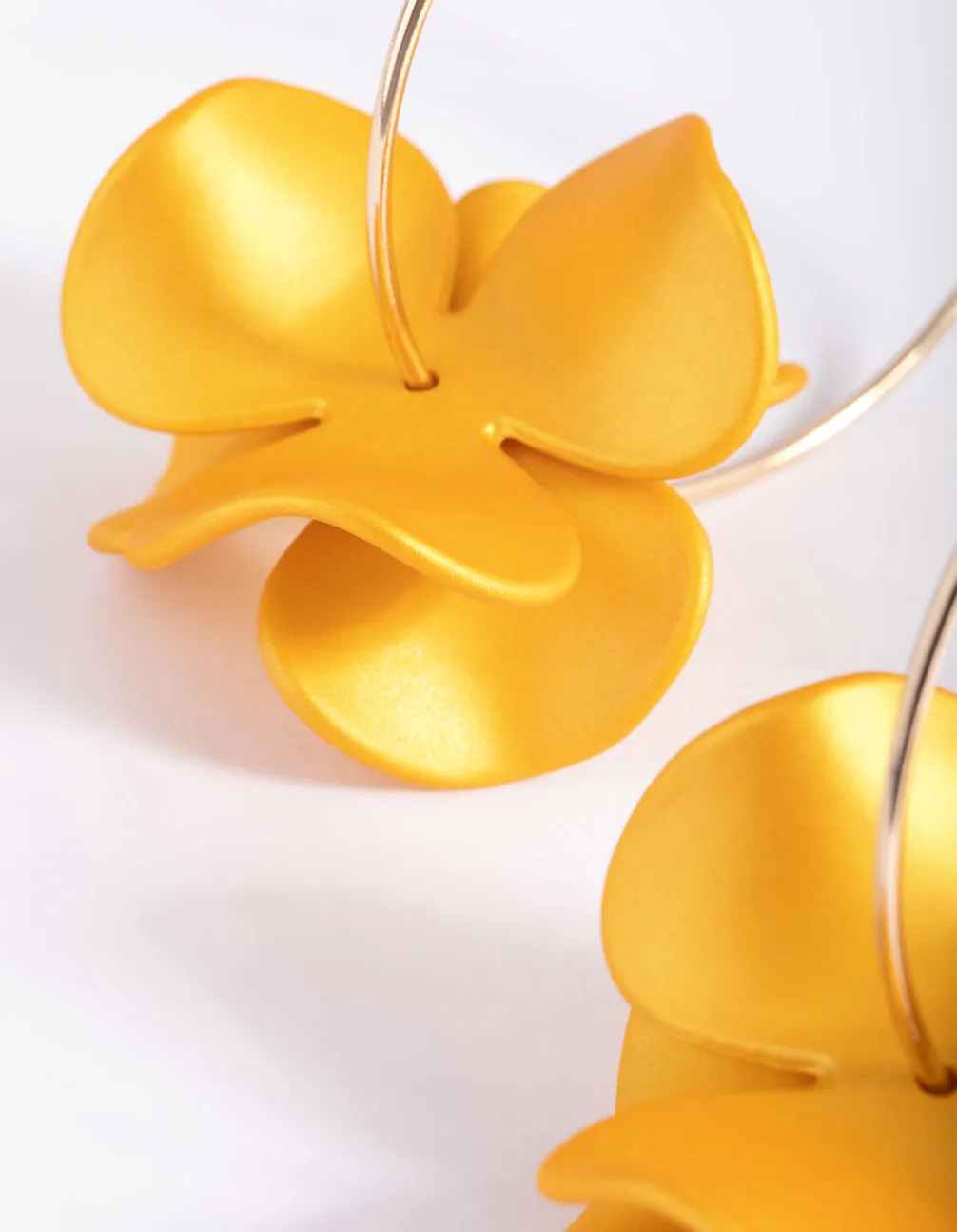 Matte Yellow Flower Hoop Earrings sold by lovisa product image thumbnail 4
