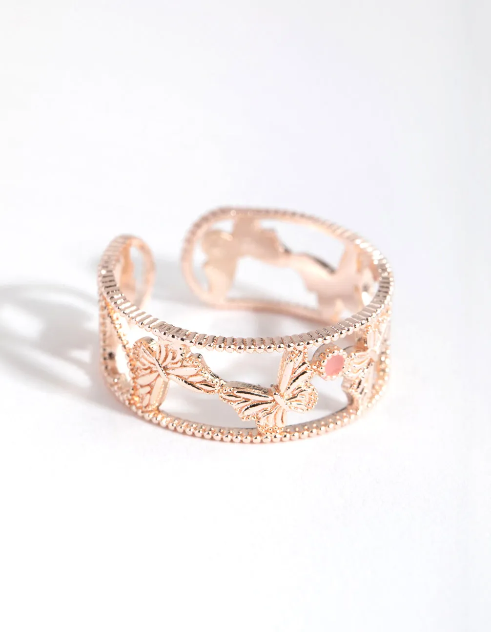 Rose Gold Multi Butterfly Ring sold by lovisa
