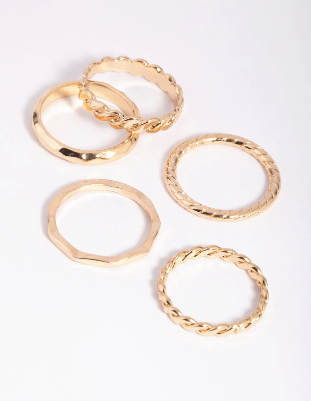 Gold Chain Link Ring 5-Pack sold by lovisa