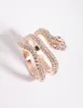 Rose Gold Diamante Snake Ring sold by lovisa