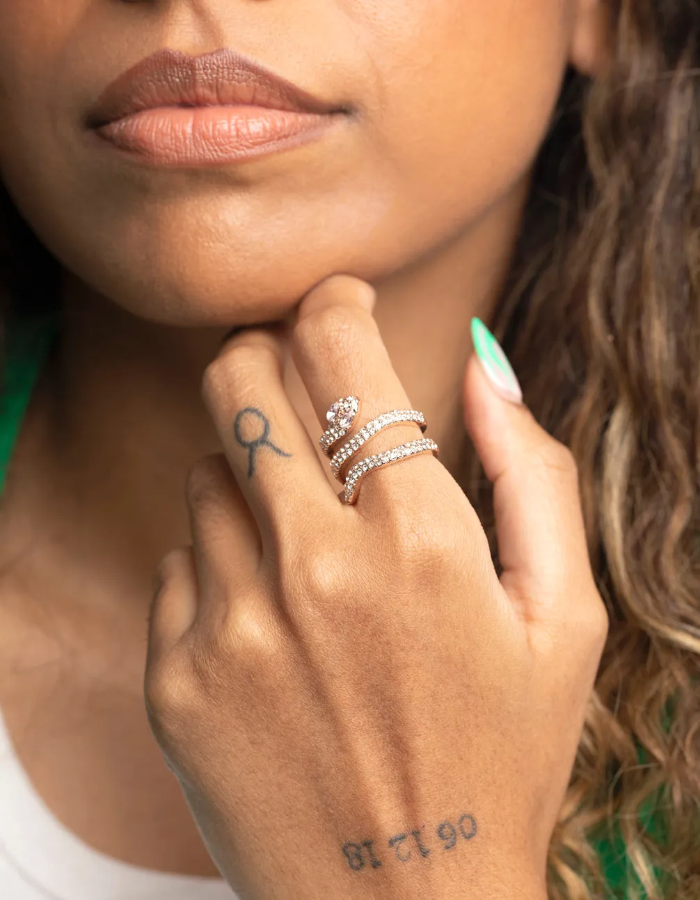 Rose Gold Diamante Snake Ring sold by lovisa product image thumbnail 2