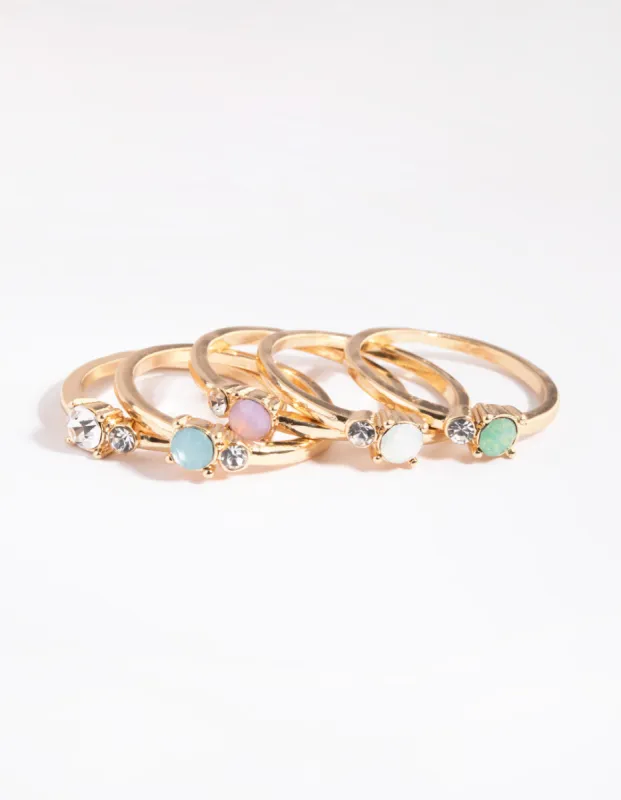 Colourful Ring Stack Pack sold by lovisa