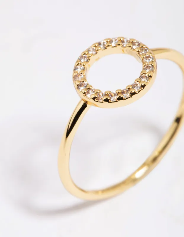 Gold Plated Cubic Zirconia Circle Ring sold by lovisa