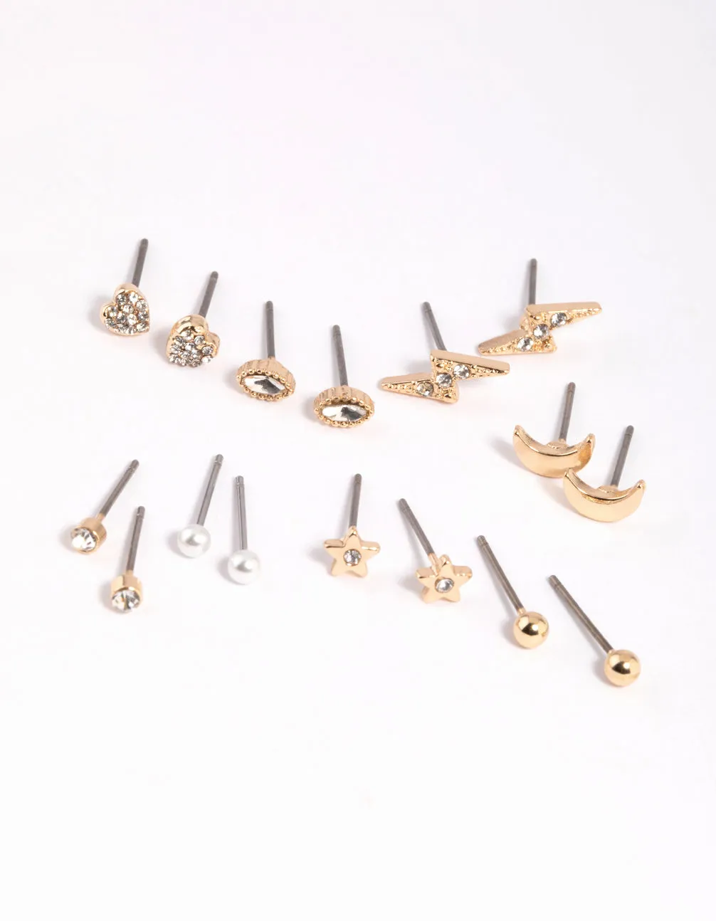 Gold Celestial Pearl Stud Earring 8-Pack sold by lovisa