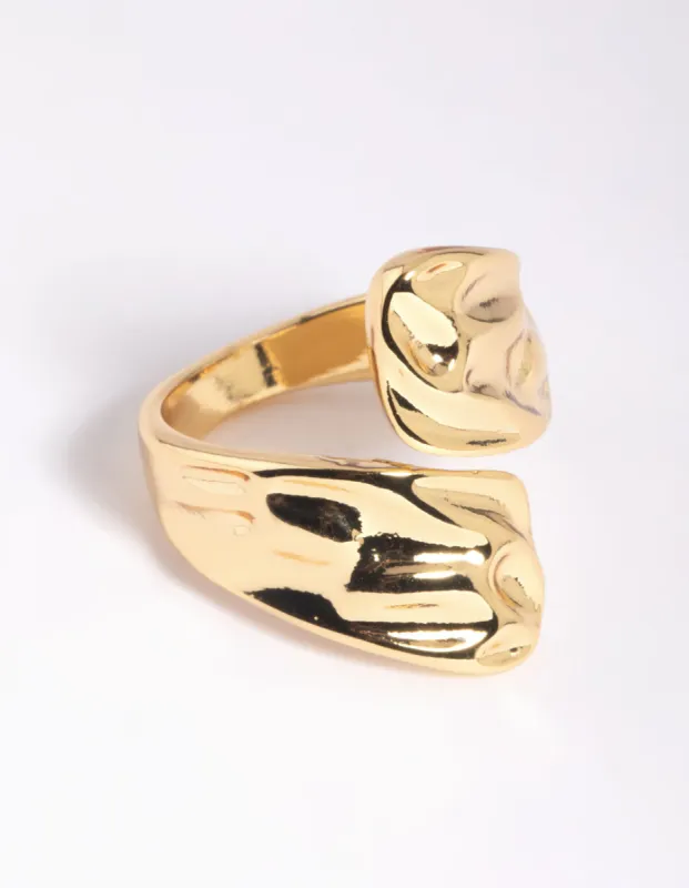 Gold Molten Wrap Ring sold by lovisa