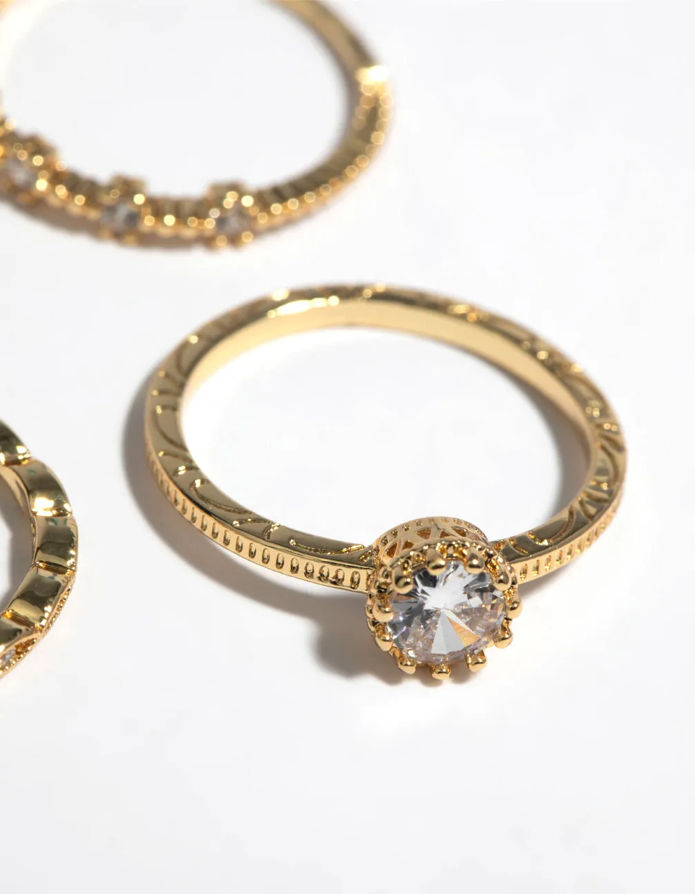 Gold Plated Cubic Zirconia Engaement Ring Stack sold by lovisa product image thumbnail 3