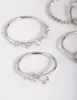 Rhodium Cubic Zirconia Geometric Ring Stack 5-Pack sold by lovisa
