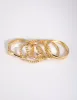 Gold Plated Molten Diamante Ring 6-Pack sold by lovisa