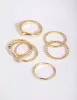 Gold Plated Molten Diamante Ring 6-Pack sold by lovisa