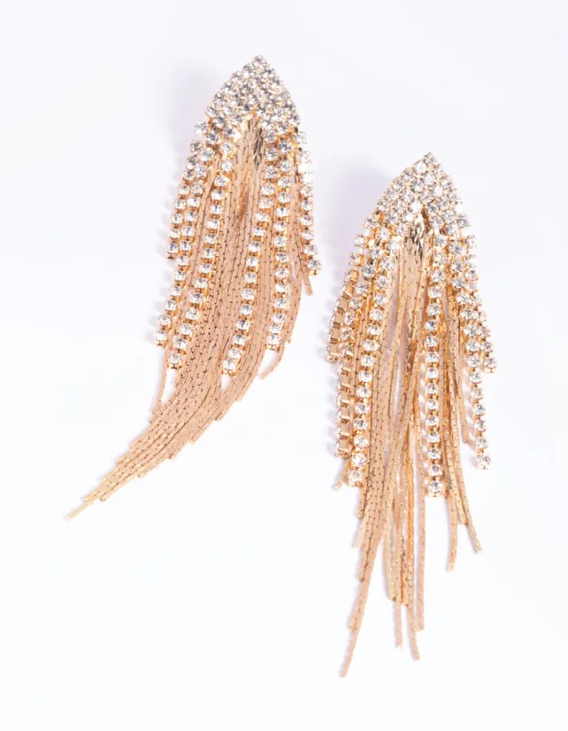 Gold Flat Chain Drop Earrings sold by lovisa
