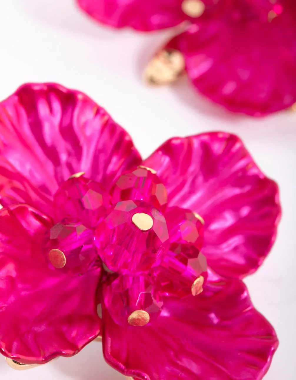 Fuchsia Pearlised Flower Stud Earrings sold by lovisa product image thumbnail 3