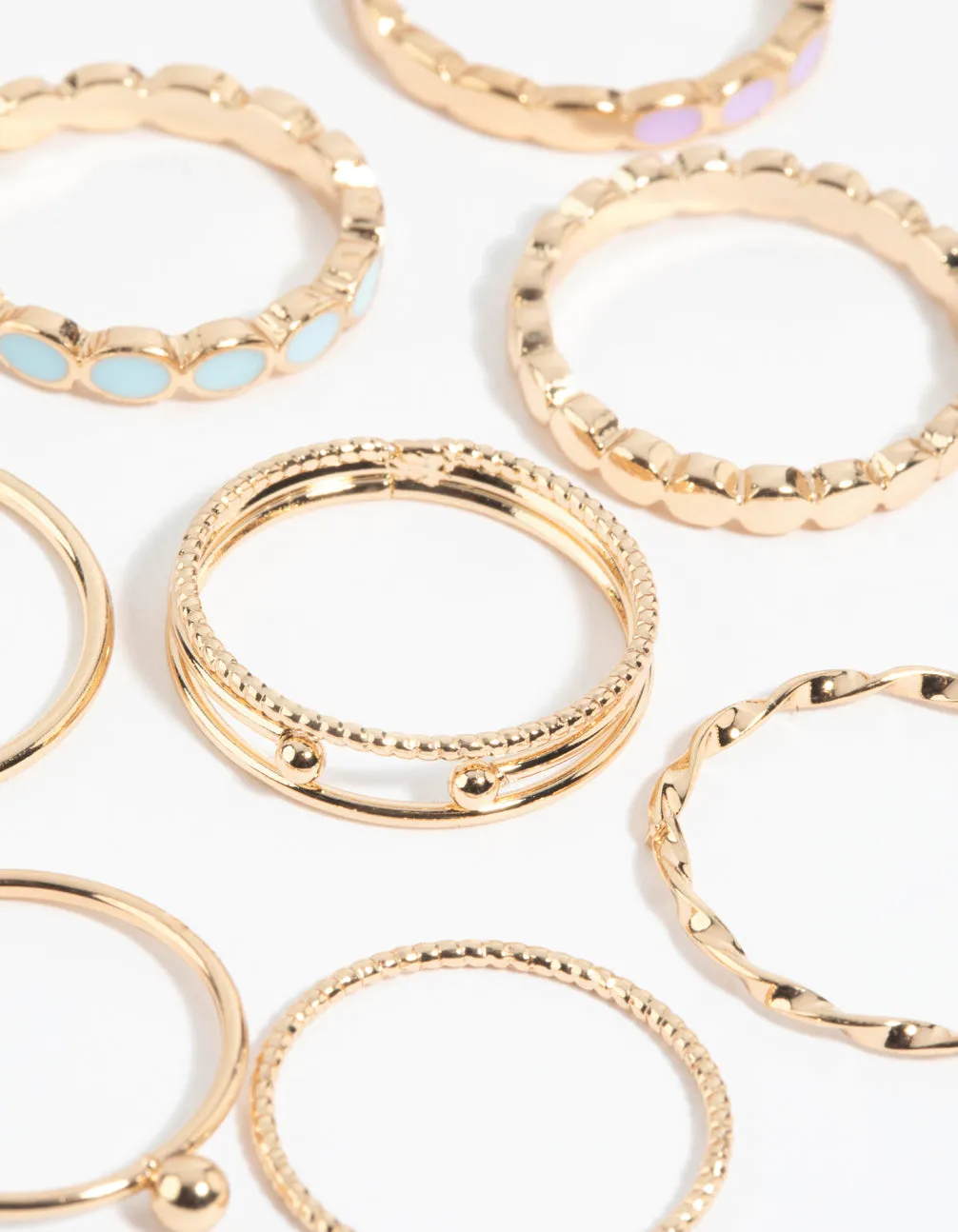 Gold Enamel Circle Ring Pack sold by lovisa product image thumbnail 3