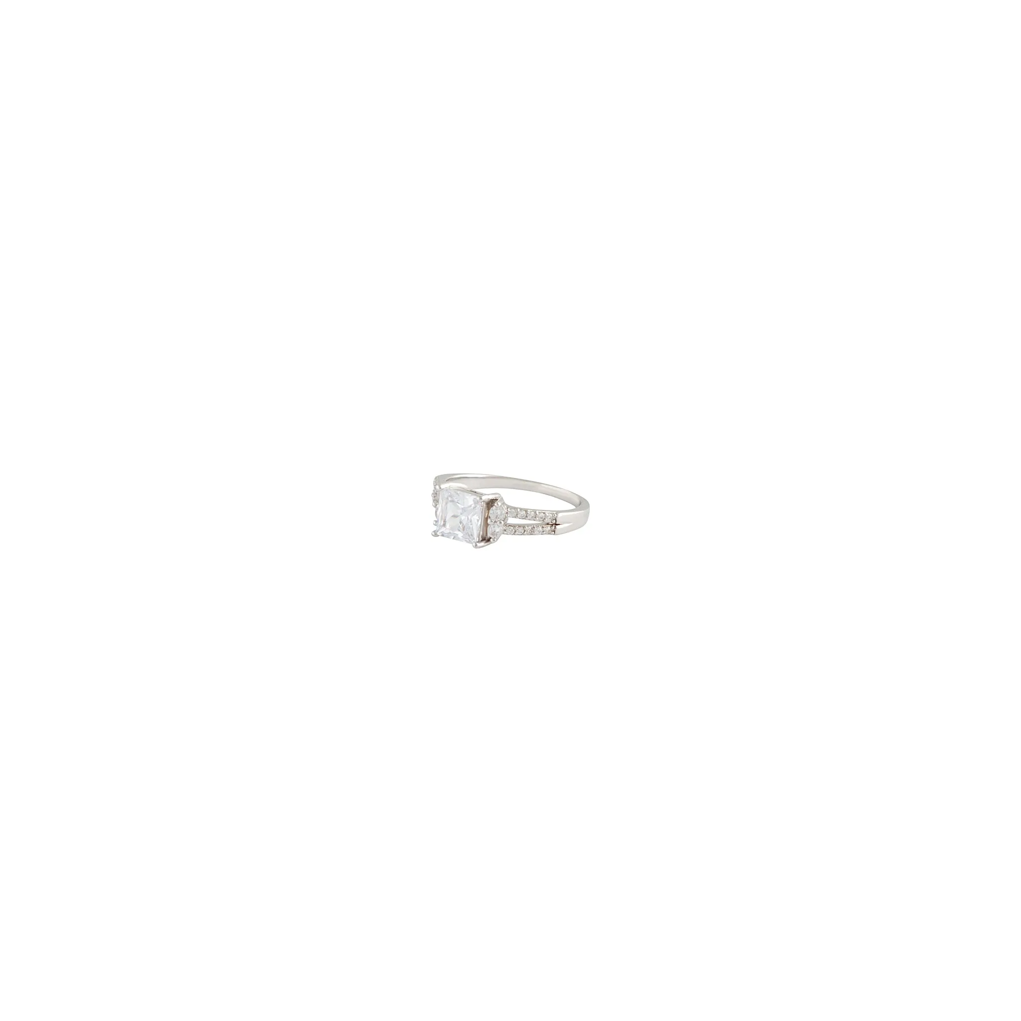 Rhodium Cubic Zirconia Square Stone Ring sold by lovisa product image thumbnail 2