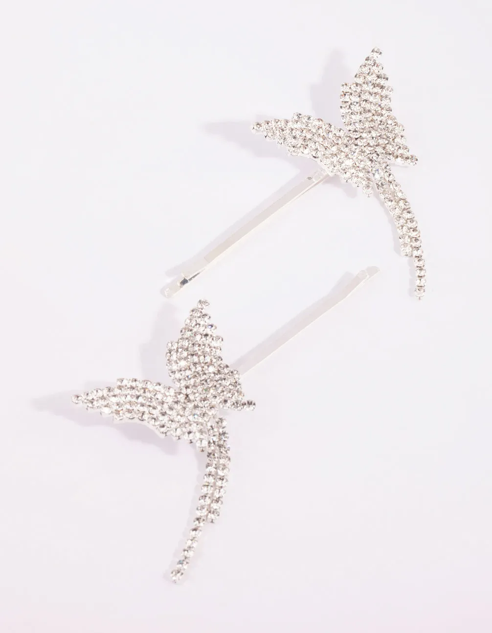 Silver Diamante Butterfly Drape Clip Set sold by lovisa