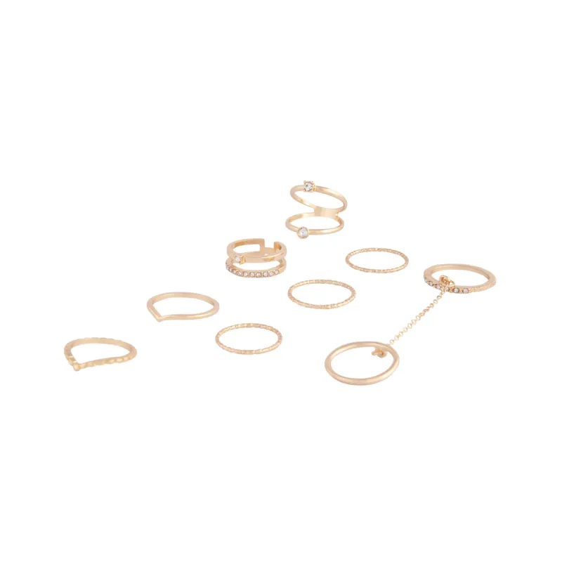 Gold Chain Bling Ring 8-Pack sold by lovisa