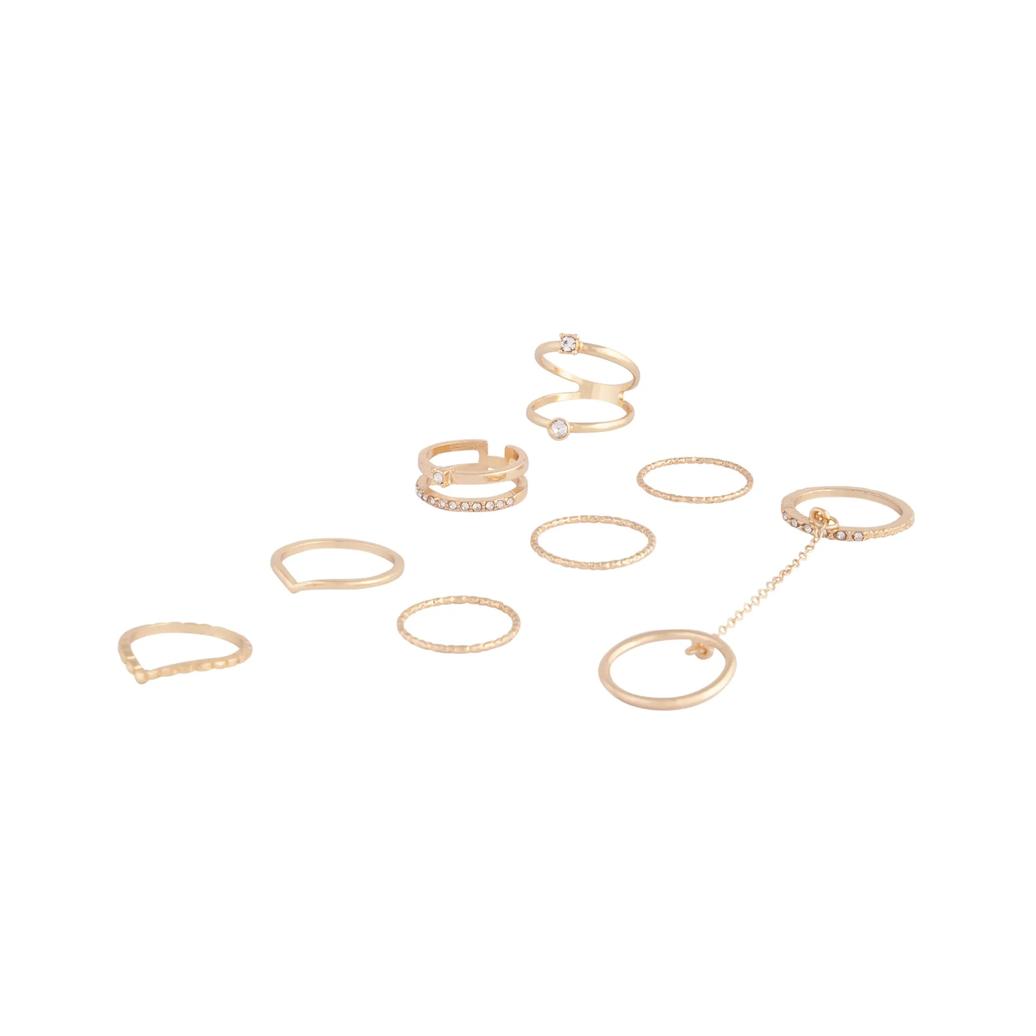 Gold Chain Bling Ring 8-Pack sold by lovisa