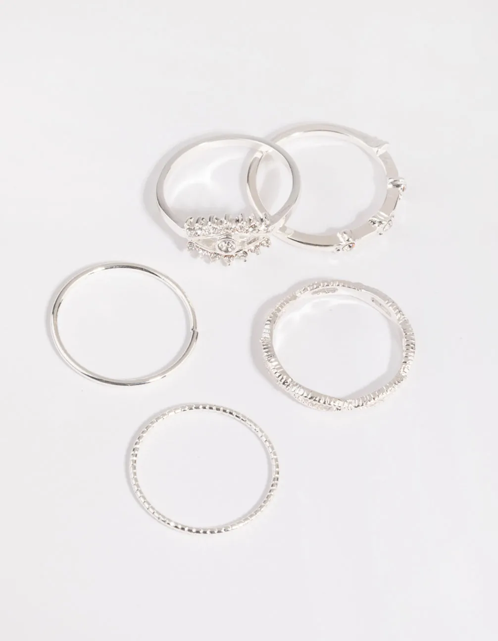 Silver Evil Eye Ring 5-Pack sold by lovisa
