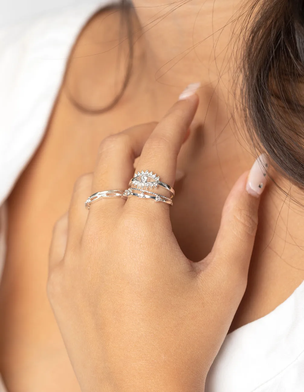 Silver Evil Eye Ring 5-Pack sold by lovisa product image thumbnail 2