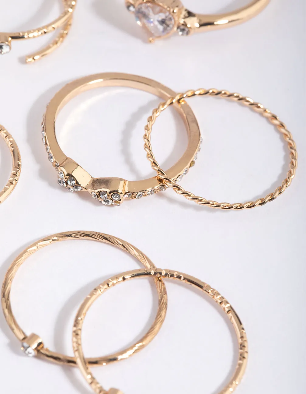 Gold Diamante & Pearl Ring Pack sold by lovisa product image thumbnail 2