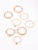 Gold & Diamante Chain Ring Pack sold by lovisa