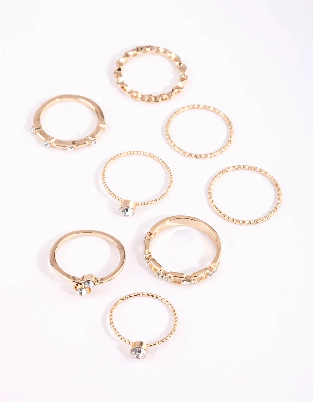 Gold & Diamante Chain Ring Pack sold by lovisa product image thumbnail 2