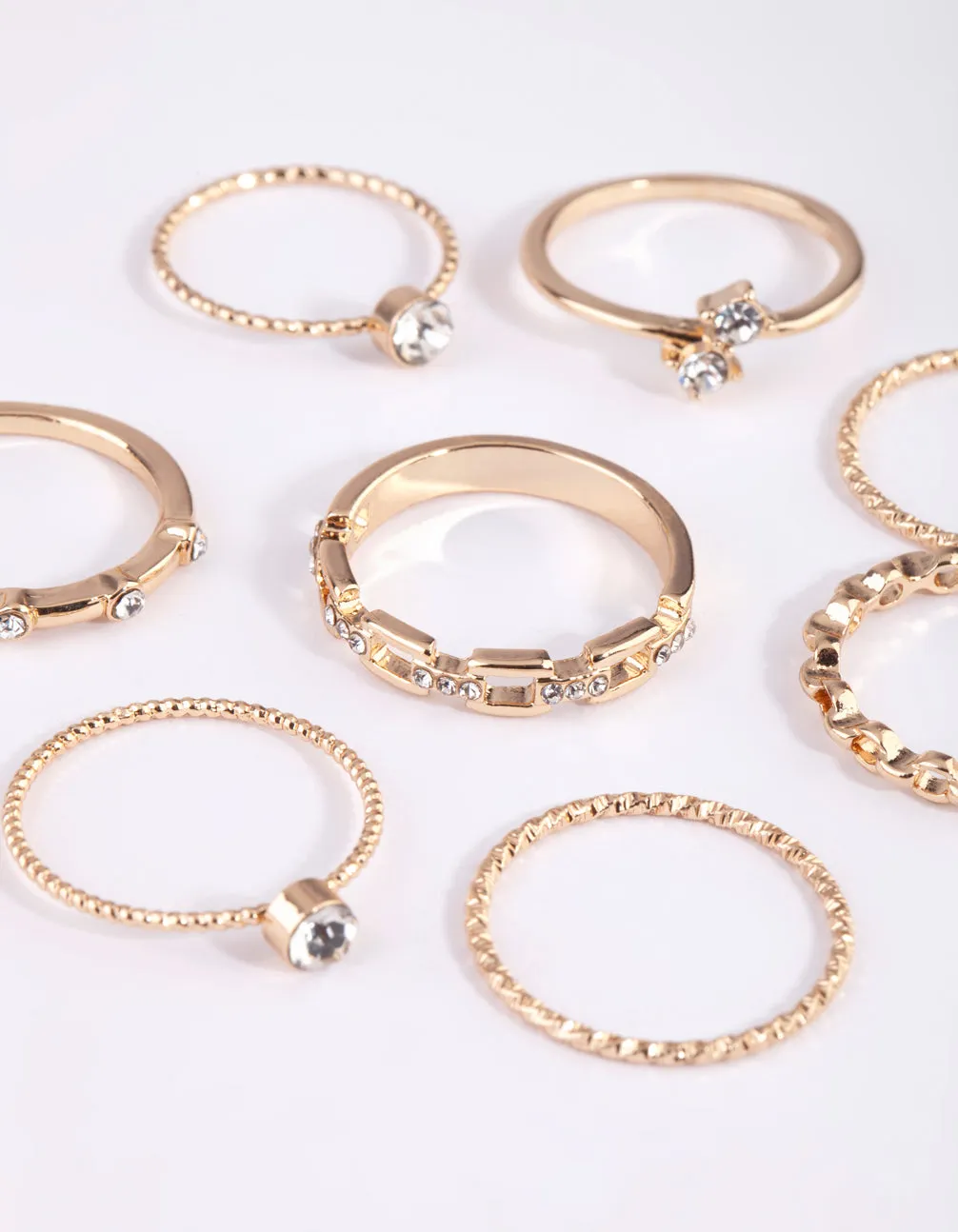 Gold & Diamante Chain Ring Pack sold by lovisa product image thumbnail 3