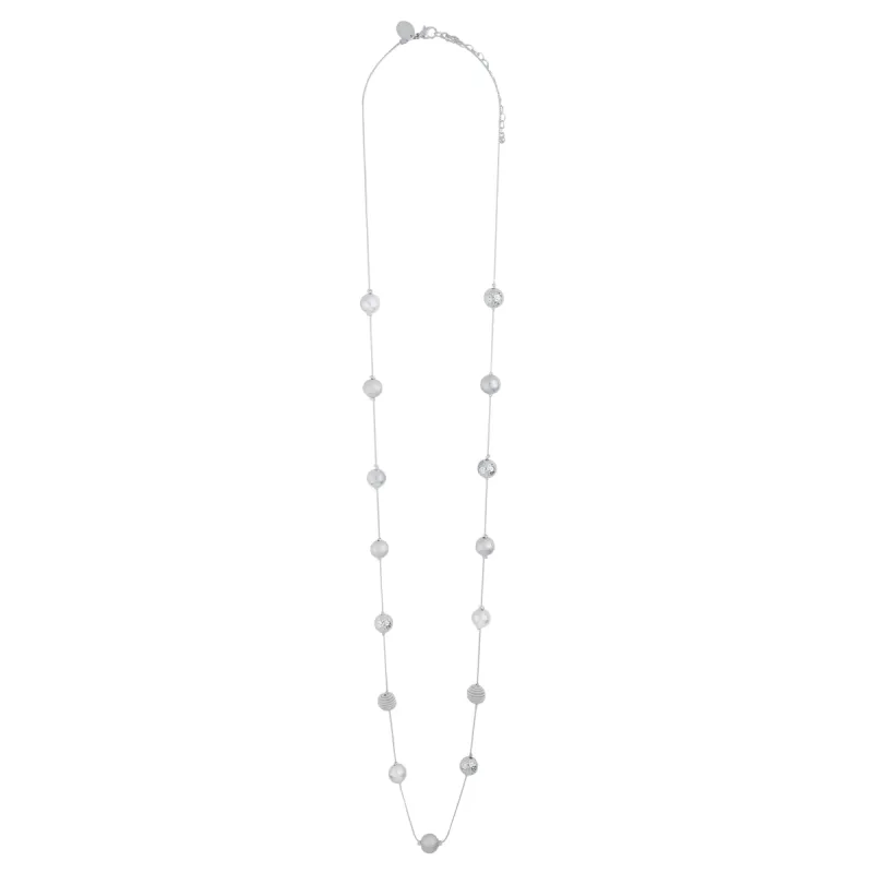 Mixed Silver Ball Station Necklace sold by lovisa