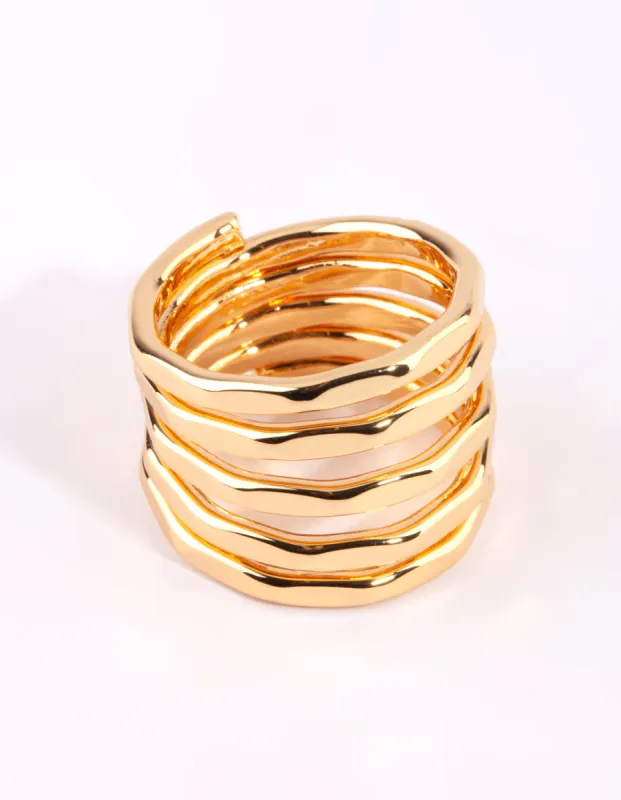 Gold Molten Layered Ring sold by lovisa