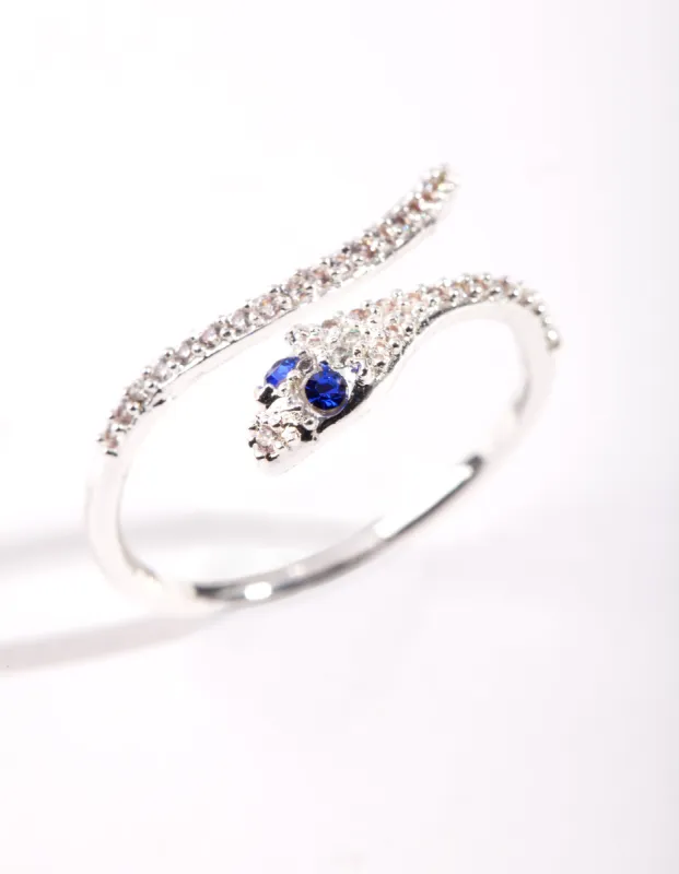 Silver Cubic Zirconia Wrap Snake Ring sold by lovisa