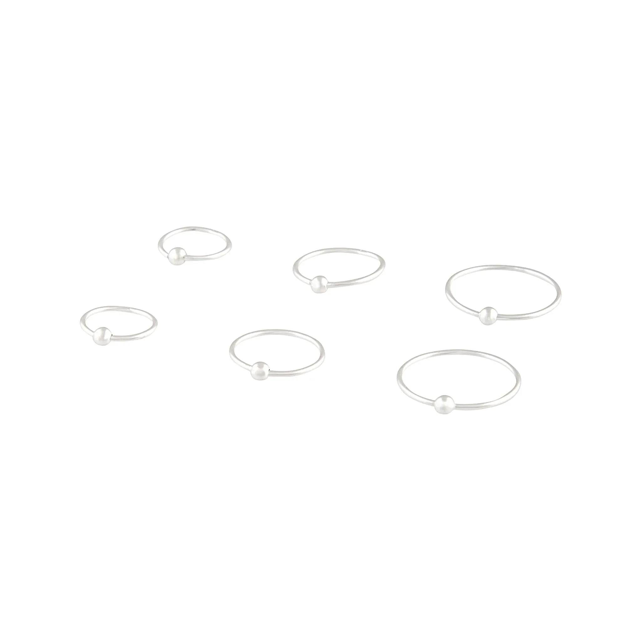 Sterling Silver Ball Gradual Size Nose Ring Pack sold by lovisa