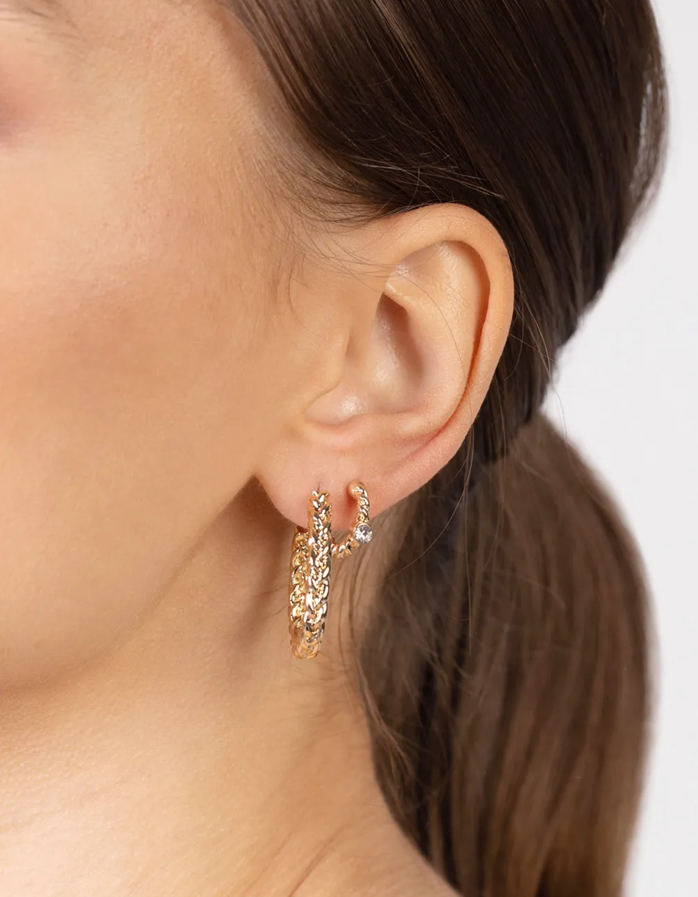 Gold Multi Twist Hoop Earring 6-Pack sold by lovisa product image thumbnail 2