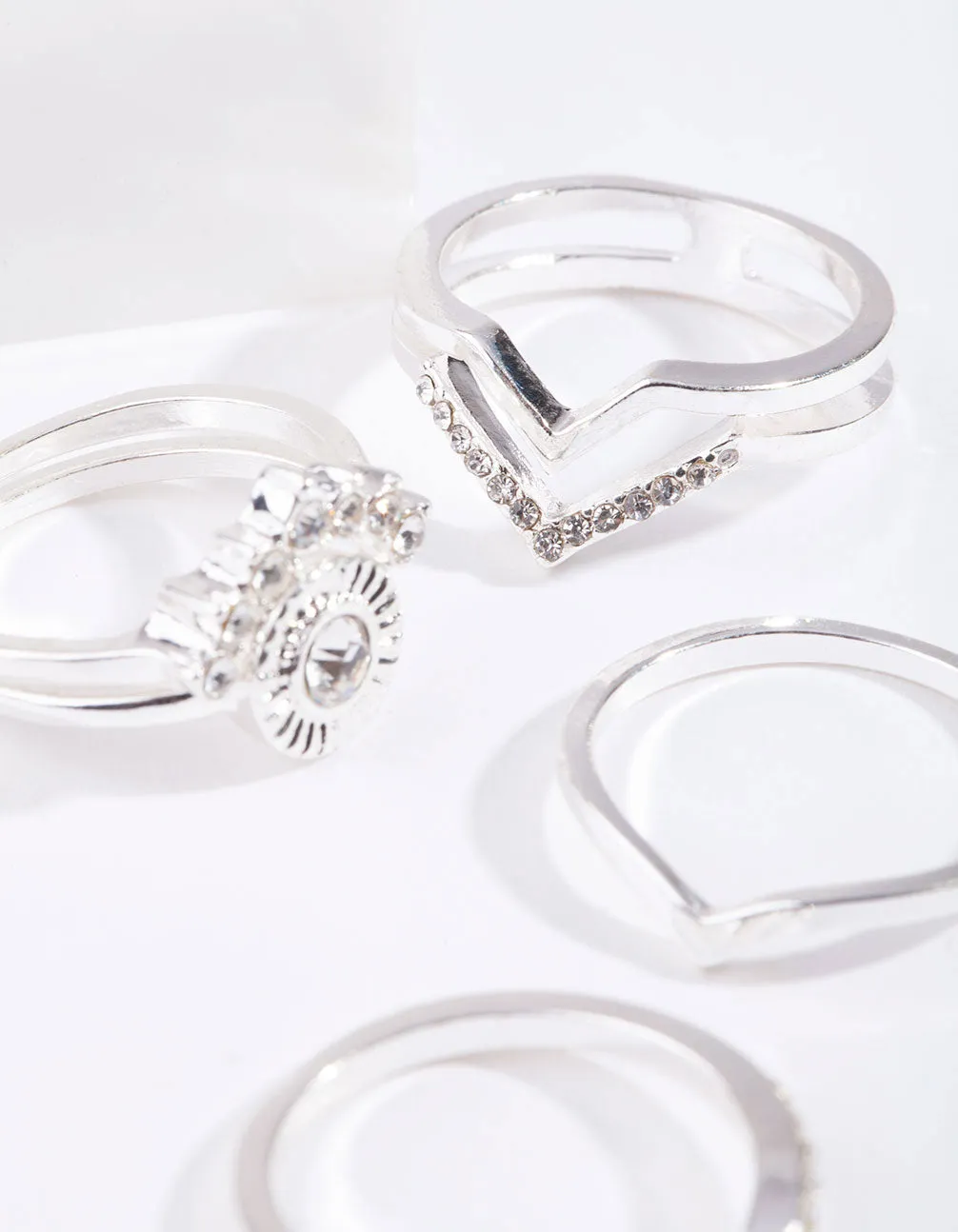 Silver Diamante Point Ring 7-Pack sold by lovisa product image thumbnail 4