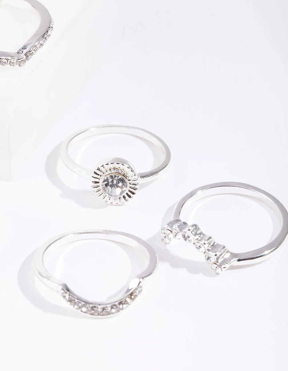 Silver Diamante Point Ring 7-Pack sold by lovisa product image thumbnail 2