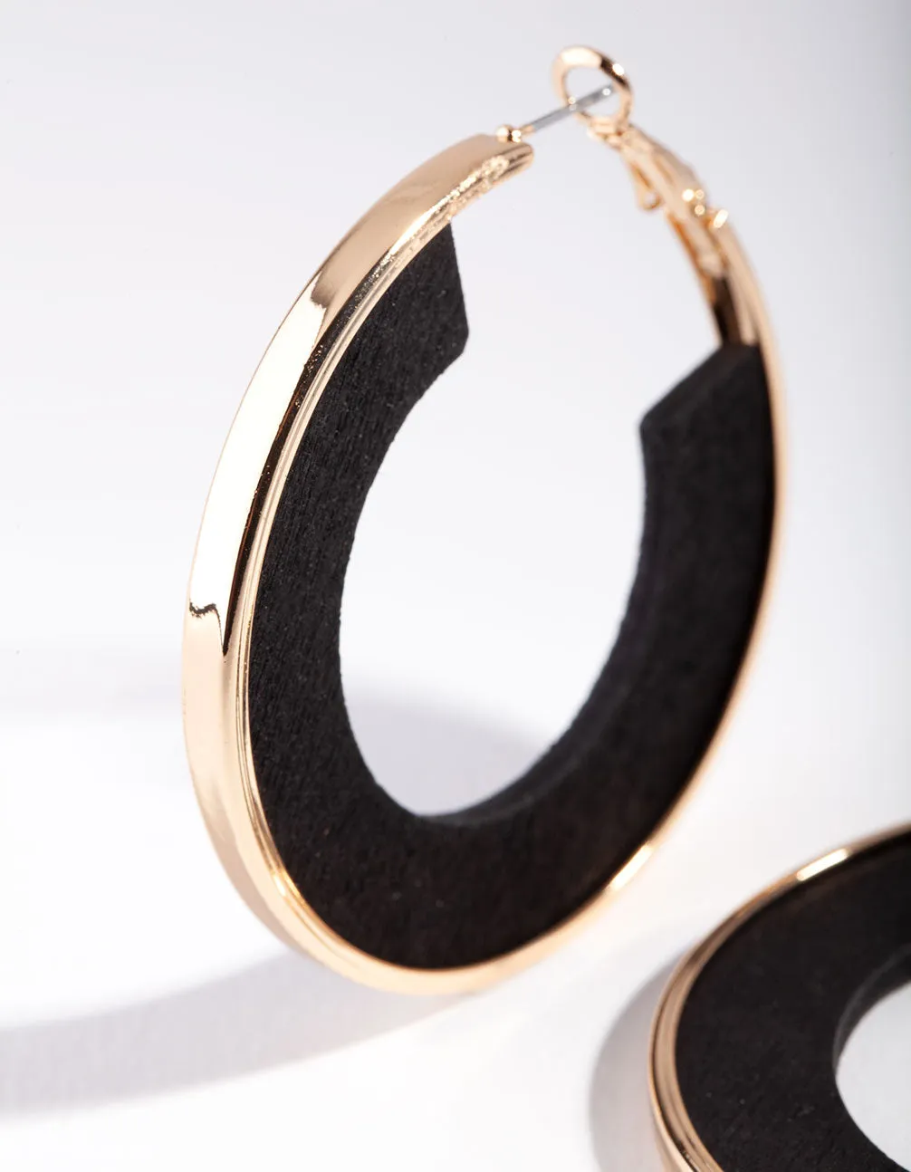 Gold Black Inner Hoop Earrings sold by lovisa product image thumbnail 2