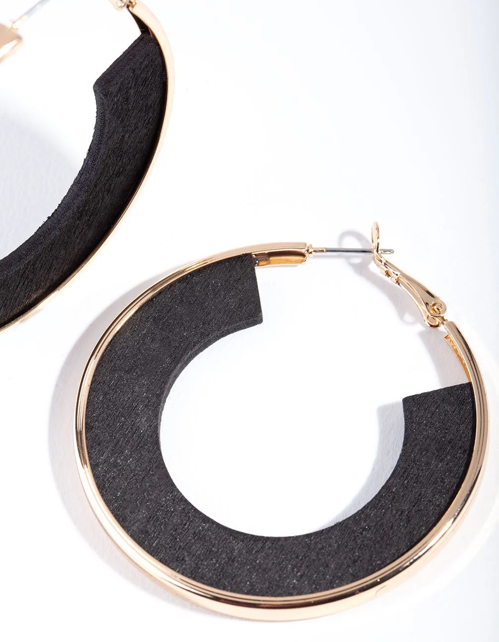 Gold Black Inner Hoop Earrings sold by lovisa product image thumbnail 3