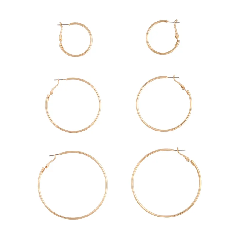 Gold Sleeper Round Hoop Earring Pack sold by lovisa
